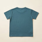 Stegosaurus Graphic Teal Blue Cotton T-Shirt for Kids