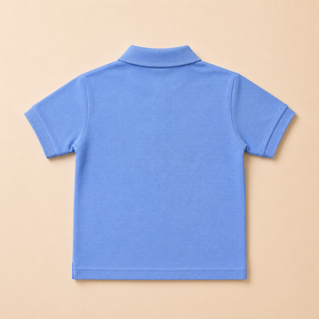 Powder Blue Cotton Polo Shirt for Kids