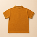 Dreamy Caramel Brown Cotton Polo Shirt for Kids