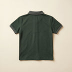 Deep Green Cotton Polo Shirt for Kids