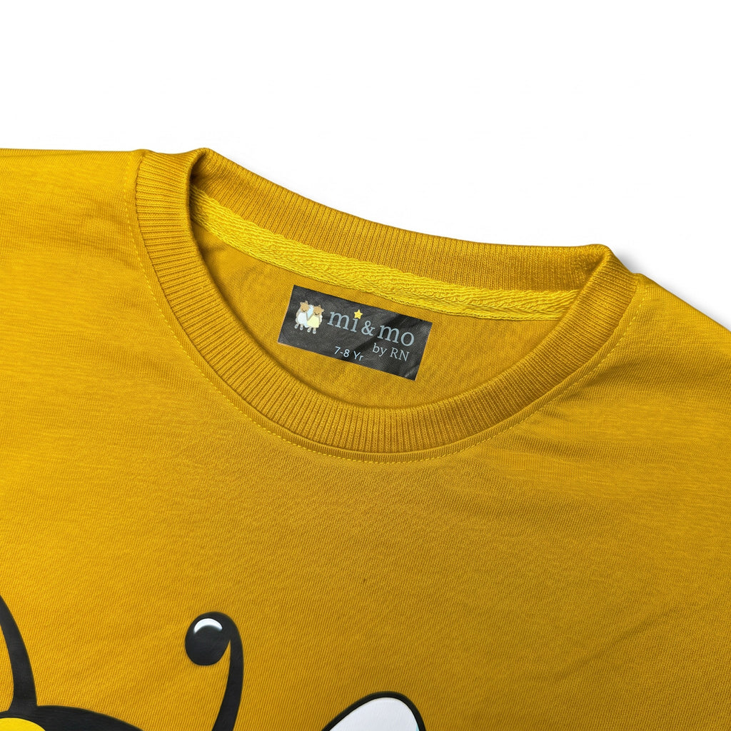 The Learning Bee Tee Mustard Graphic Cotton T-Shirt for Kids