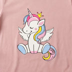 Unicorn Princess Dusty Pink Graphic Cotton T-Shirt for Kids