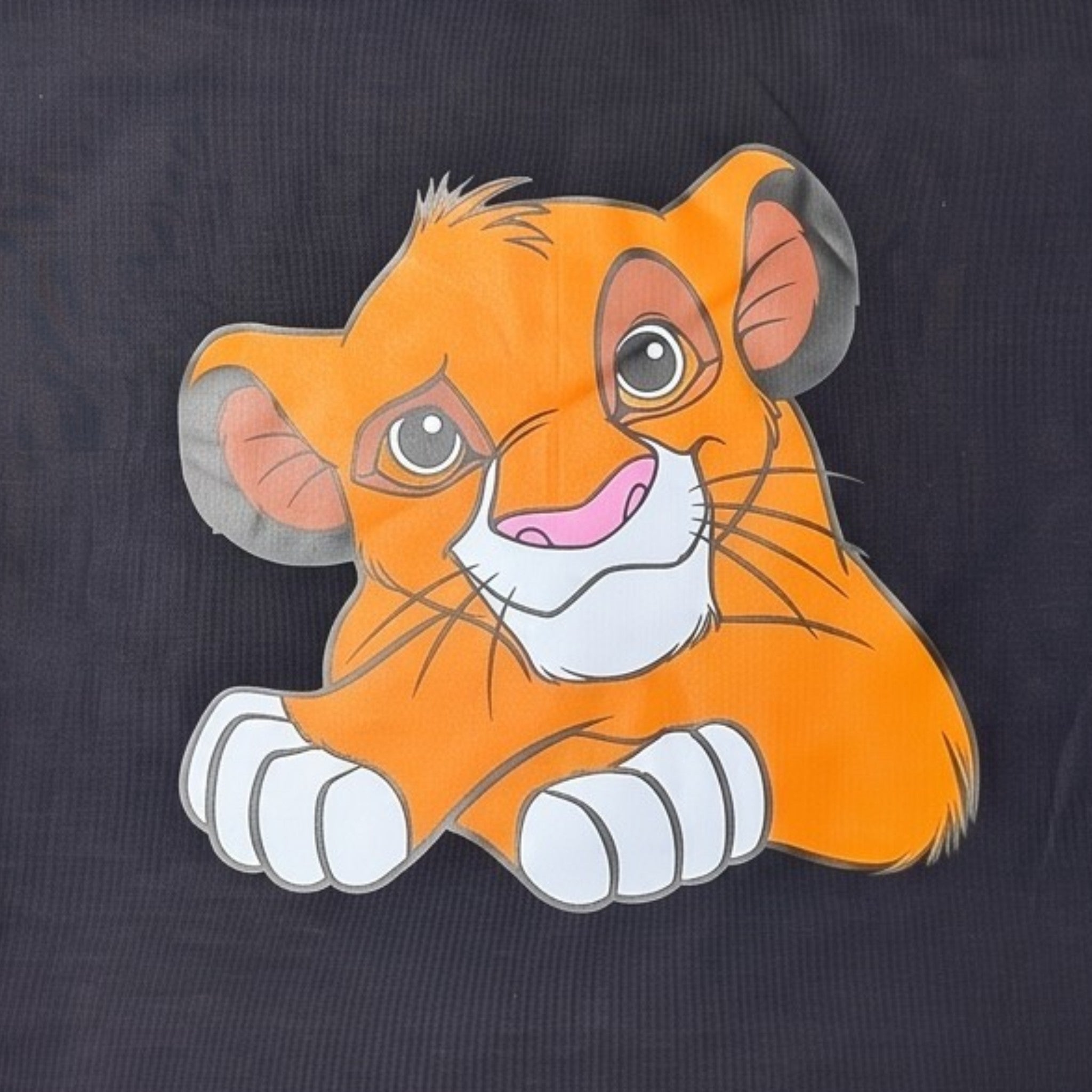 Black Lion Simba Graphic Black Cotton T-Shirt for Kids