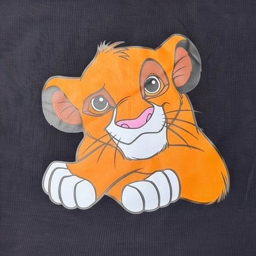 Black Lion Simba Graphic Black Cotton T-Shirt for Kids