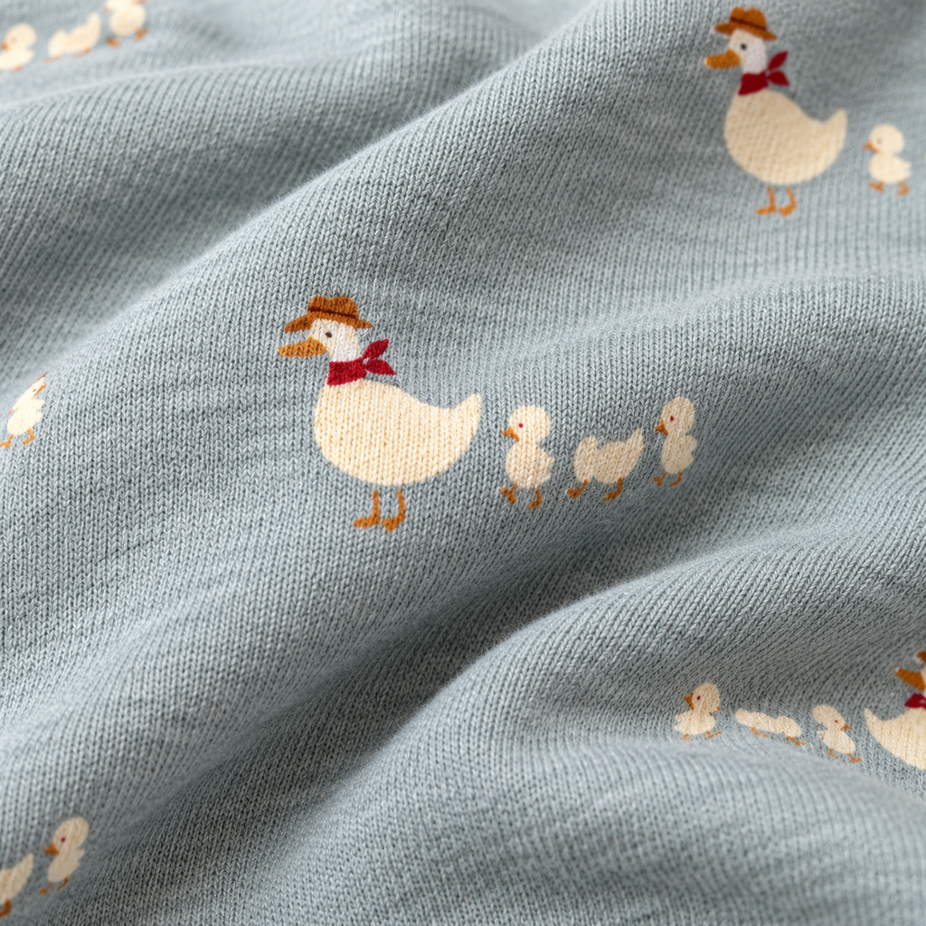 Duck Family Print Light Grey T-Shirt