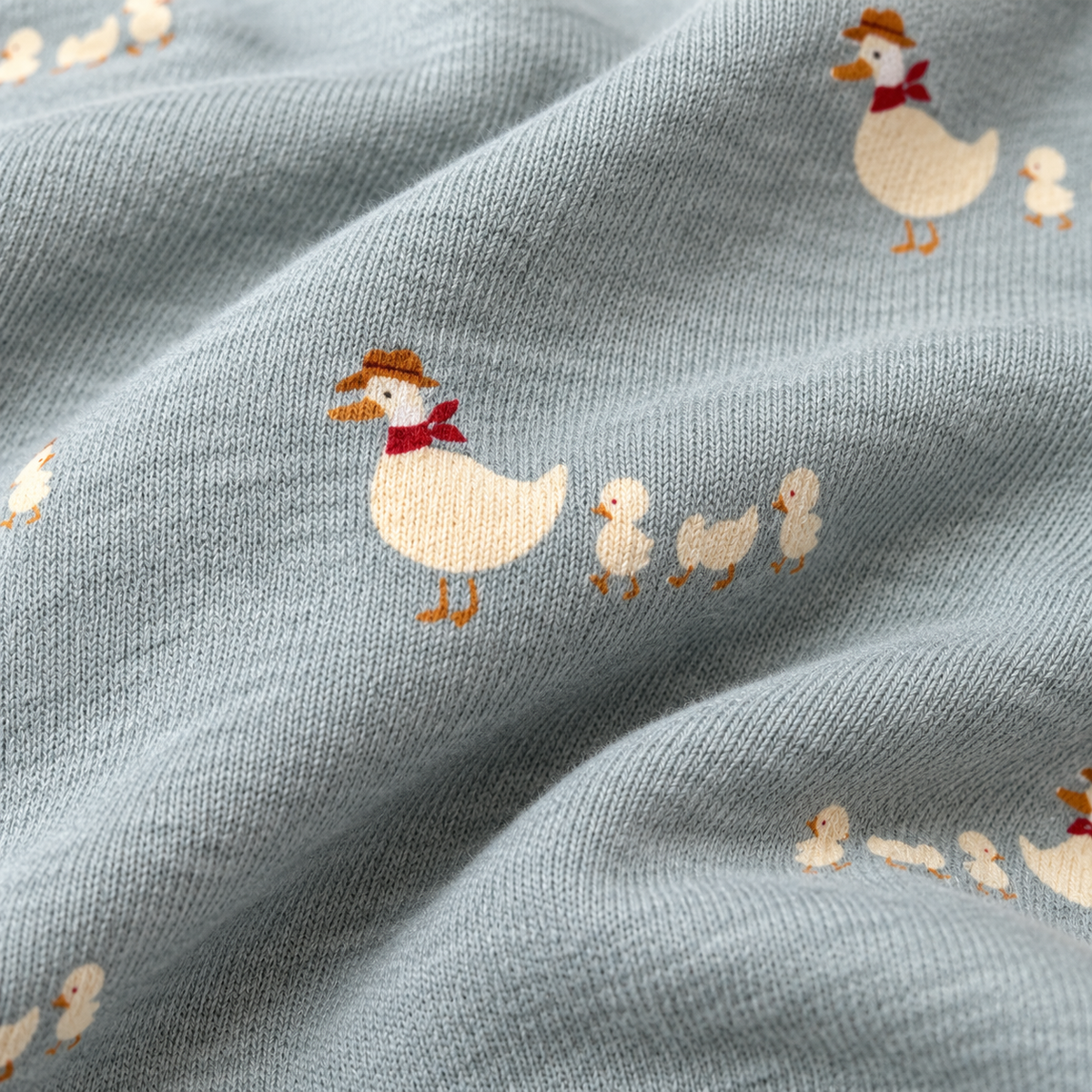 Duck Family Print Light Grey T-Shirt