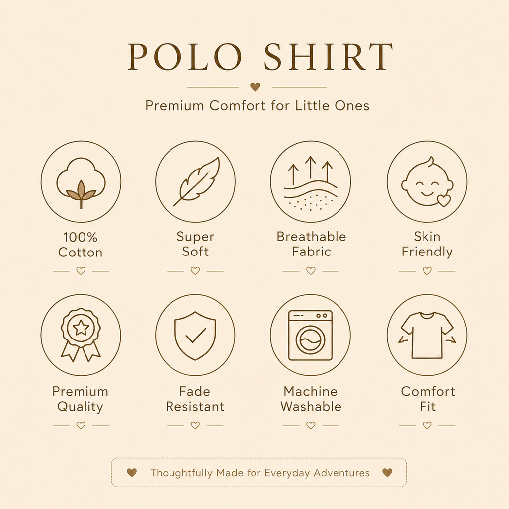 Hot Red Cotton Polo Shirt for Kids