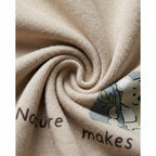 Nature Makes Me Happy Creamy Beige Graphic T-Shirt for Kids