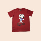 Maroon Peanut Cotton T-Shirt for Kids