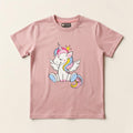 Unicorn Princess Dusty Pink Graphic Cotton T-Shirt for Kids