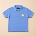 Powder Blue Cotton Polo Shirt for Kids