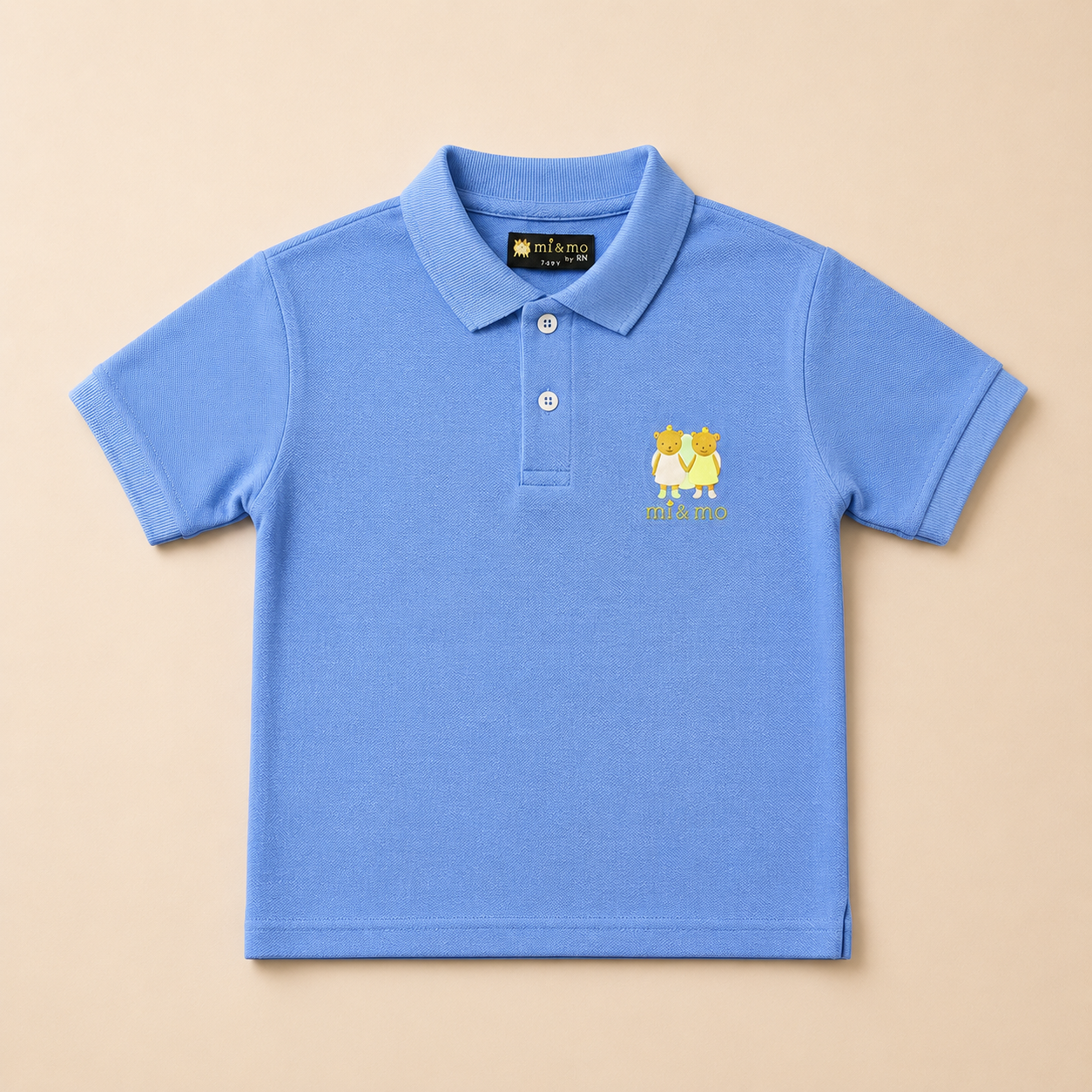 Powder Blue Cotton Polo Shirt for Kids