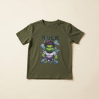Hulk Olive Green Cotton T-Shirt for Kids