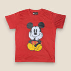Mickey Mouse Red Graphic Cotton T-Shirt for Kids