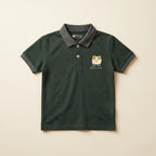 Deep Green Cotton Polo Shirt for Kids