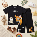Bambi Pair Black T-Shirt & Trouser Set for Kids