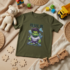 Hulk Olive Green Cotton T-Shirt for Kids