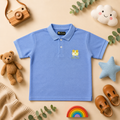 Powder Blue Cotton Polo Shirt for Kids