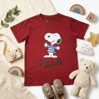 Maroon Peanut Cotton T-Shirt for Kids