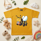 The Learning Bee Tee Mustard Graphic Cotton T-Shirt for Kids