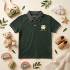 Deep Green Cotton Polo Shirt for Kids