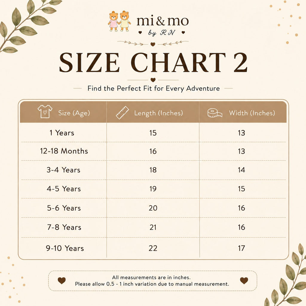 MiMo by RN Size Chart