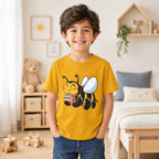 The Learning Bee Tee Mustard Graphic Cotton T-Shirt for Kids