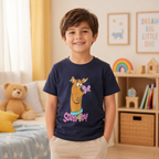 Scooby-Doo Navy Blue Graphic Cotton T-Shirt for Kids