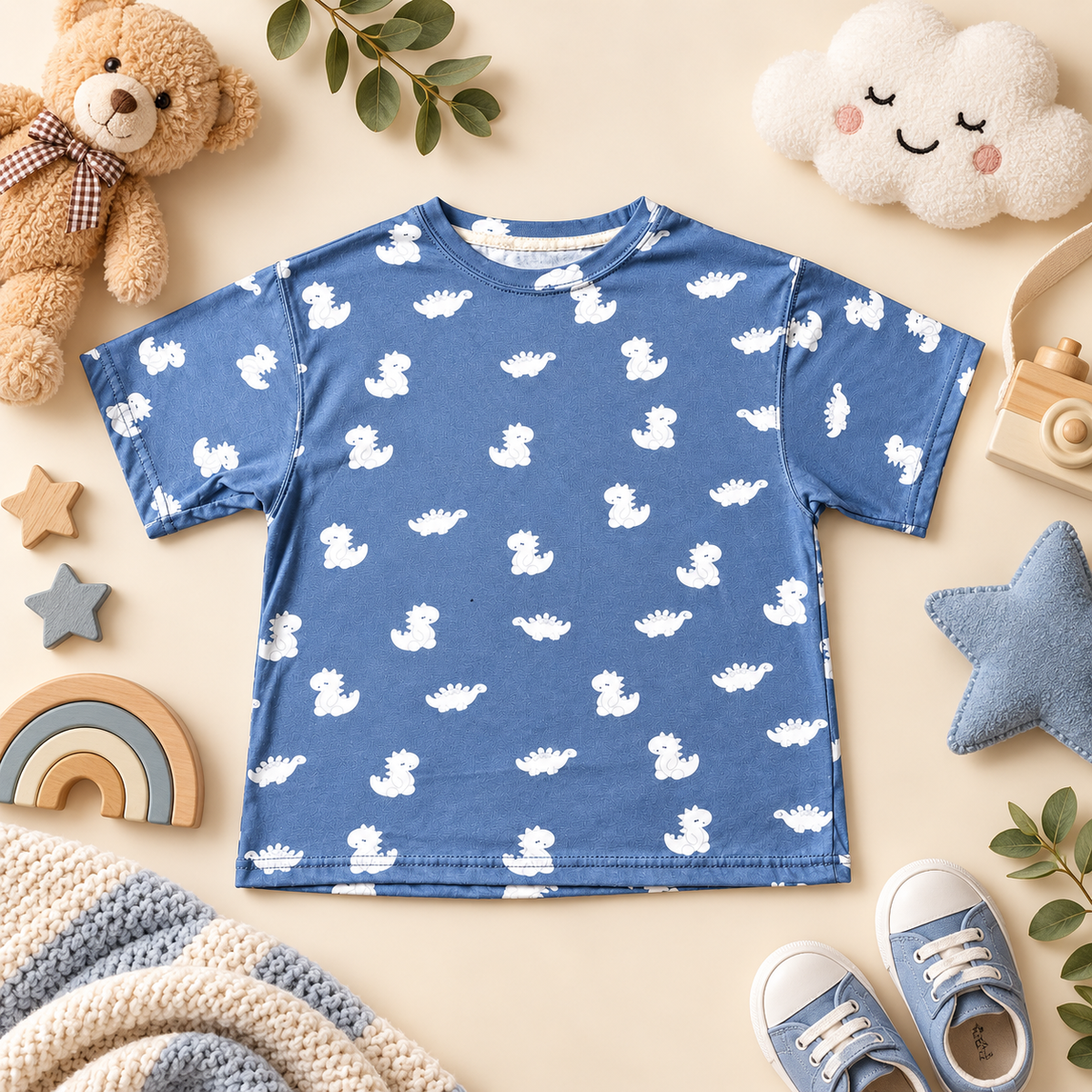 Dino Buddies Blue Graphic T-Shirt